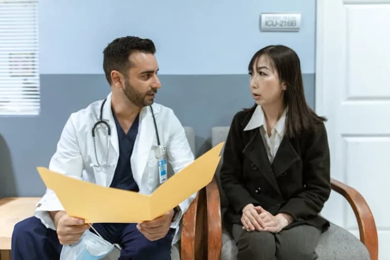 Doctor consultation in modern Saudi hospital