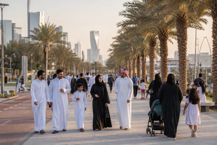 Saudi family spending time together